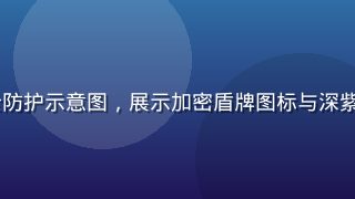 yeyelu数据安全防护示意图，展示加密盾牌图标与深紫色数字安全防火墙视觉